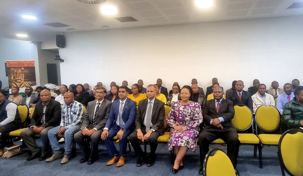 Indian High Commissioner Mr N. Ram Prasad, Minister of Public Service Mabulala Maseko and Minister of Foreign Affairs Pholile Dlamini Shakantu pictured with ITEC alumni at the celebrations in Mbabane. Photo by Adekunle Owolabi