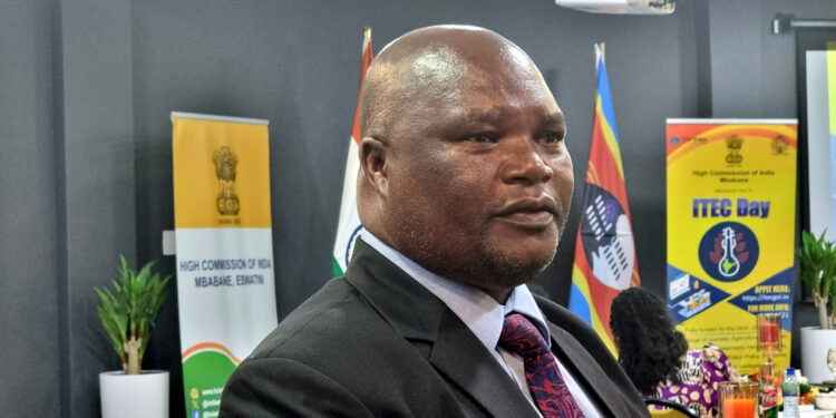 Minister Mabulala Maseko addresses the media during ITEC Day celebrations in Mbabane Photo by Adekunle Owolabi