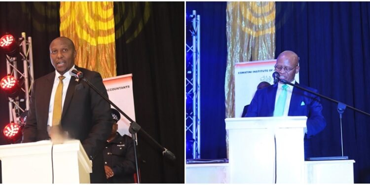 Prime Minister Russell Mmiso Dlamini and former South Africa Chief Justice Mogoeng Mogoeng pictured at the Eswatini Institute of Accountants Annual Dinner and Graduation Ceremony at Esibayeni Lodge