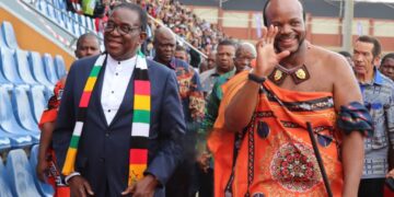 Zimbabwean President Dr Emmerson Mnangagwa with the Kingdom of Eswatini King Mswati III. | Courtesy pic