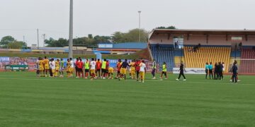 Players interacting after the match. | Pic, Lindelwa Myeni.