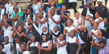 Mbabane Highlanders fans in a stadium. Pic, Eswatini Soccer Mag