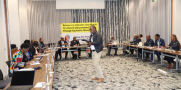 Commissioners and UNDP representatives engage with Young Key Populations during the human rights workshop in Mbabane.