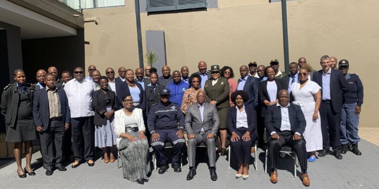 Eswatini’s Commissioner of Customs and Excise Gugu Mahlindza and South Africa’s Border Management Commissioner Dr Michael Masiapato during the bilateral border cooperation meeting