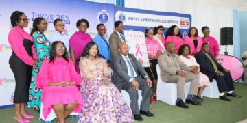Minister of Health Hon. Mduduzi Matsebula joins officials from ENCCU, SBCCN, WHO, and REPS to launch Eswatini’s Pinkctober campaign, promoting early detection and continuous support under the theme ‘THRIVE365: Screen, Support, Survive.