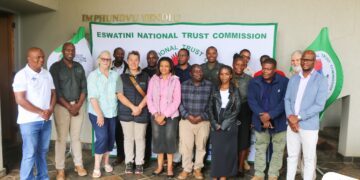 ENTC officials and key stakeholders pose for a group photo during the Mbuluzi River Basin conservation workshop at King Sobhuza II Park. Photo: ENTC