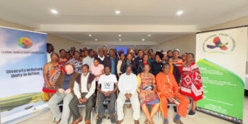 Community members and ENTC officials gather during biodiversity consultations in Shiselweni, October 2025