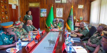 Mozambique and Zambian military officers meet to discuss regional security and cooperation.