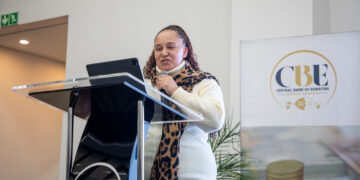 Central Bank of Eswatini Chief Financial Officer Isabel Made addressing the suppliers during the banks e-Procurement launch