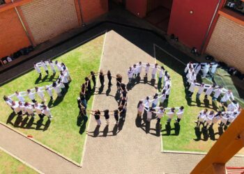 Youth form the numbers 2025 during a gathering, photo by Youth Hub Connekt Lesotho