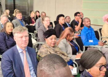 Ms. Angèle Makombo N’tumba, Deputy Executive Secretary for Regional Integration at the SADC Secretariat, seated with fellow delegates during the State of the Africa Region dialogue on job creation in Africa on 18 October 2025.