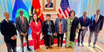 Deputy Executive Secretary Ms. Angèle Makombo N’tumba with SADC Member State Ambassadors during the Washington, D.C. diplomatic meeting. Photo by SADC Secretariat