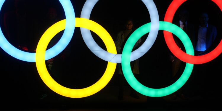 The newly unveiled Olympic Rings at the Eswatini Olympic and Commonwealth Games Association headquarters