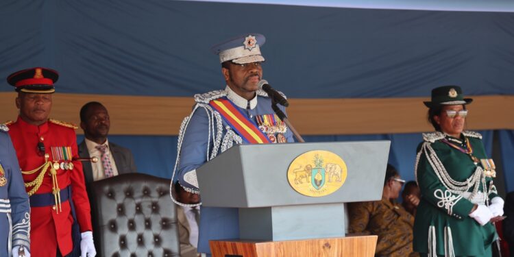 His Majesty King Mswati III has charged Chief Fire Officer Luke Lushaba to make sure that fire officers are well looked after. Pic, Eswatini Government