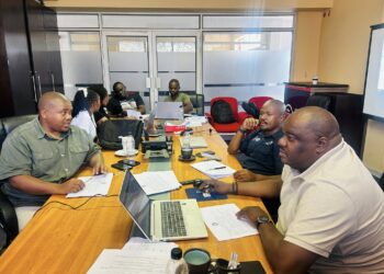 The Youth Agro-business Grant Selection Committee which compromise of Ministry of Agriculture official, Youth Enterprise Revolving Fund and Eswatini National Youth Council. Pic; ENYC/Facebook.