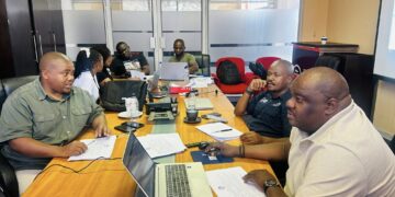 The Youth Agro-business Grant Selection Committee which compromise of Ministry of Agriculture official, Youth Enterprise Revolving Fund and Eswatini National Youth Council. Pic; ENYC/Facebook.