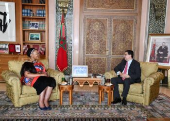 Foreign Affairs Minister Senator Pholile Shakantu with Morocco’s Minister of Foreign Affairs Nasser Bourita during the inaugural Eswatini–Morocco Joint Commission for Cooperation.