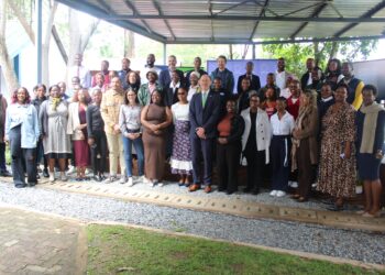 Participants and organisers of the #EUGreenRoundTable2025 pose for a group photo at Alliance Française in Mbabane. Photo by EU in Eswatini.