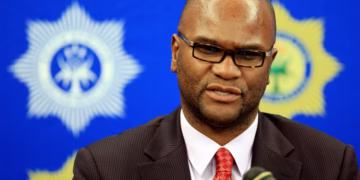 Then South African Minister of Police Nathi Mthethwa in 2014 (AFP via Getty)