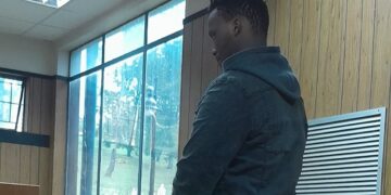 Velabo Dlamini during his appearance at the Mbabane Magistrates Court. | Pic, Sithembiso Sihlongonyane