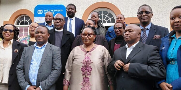. Deputy Prime Minister Thulisile Dladla with members of the newly commissioned National Foster Care Placement Committee in Mbabane
