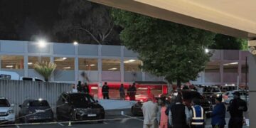 The scene at the Milpark Hospital after the shooting. Picture: X/@AmBlujay_