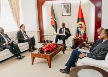 António Laice during a conversation with Mozambican President Chapo