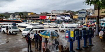 The busy bus rank in Mbabane. Photo by X/@TheWorldCamera