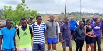 Nhlanhla Tsabedze, Mlamuli Dlamini, Sinethemba Magagula and their reserves from the Manzini North army recruitment drive