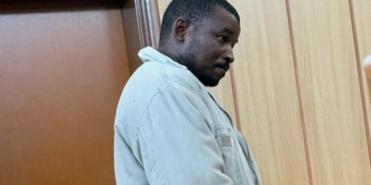 Robie Siphephiso Hadzebe appears before the Piggs Peak Magistrates Court following his arrest for possession of 829kg of dagga and an unlicensed firearm.