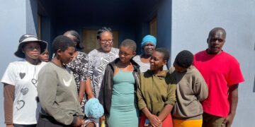 Deputy Prime Minister Thulisile Dladla hands over a newly built home to Thubalethu Dlamini and his siblings in Eni, providing the child-headed household with safety and stability. Photo: Deputy Prime Minister’s Office