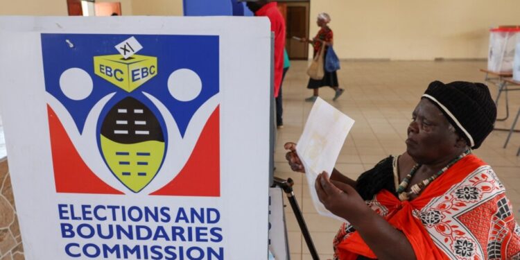 A voter captured in an election booth. | Pic, EBC