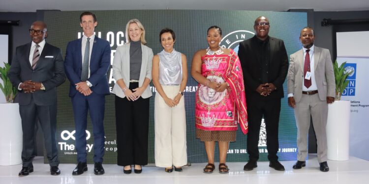 Made in Eswatini partners pose at Made in Eswatini event. UNDP/Mantoe Phakathi