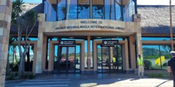 The entrance of Kruger Mpumalanga International Airport in Mbombela, fully operational following recent flight disruptions. Photo: KMIA