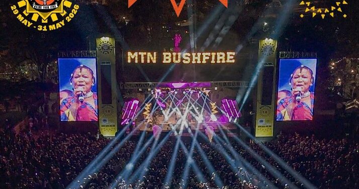 Thandiswa performs on the main stage at MTN Bushfire 2025,