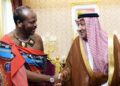 His Majesty King Mswati III with Saudi Arabia’s Vice Minister of Foreign Affairs Eng. Waleed bin Abdulkarim El Kheraji during a courtesy visit at Lozitha Royal Palace.