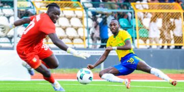 Shalulile scores for Mamelodi Sundowns. Photo by Pooja La Photos.