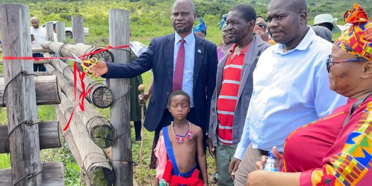 Minister of Agriculture, Mandla Tshawuka officiating.