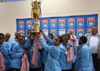 Ngwane Park High School celebrate victory. (Pic, EFA)
