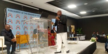 Apostle John Sagoe delivering a prophetic message