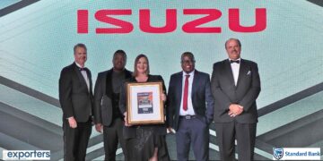 Isuzu Motors South Africa executives pose with the four merit awards received at the 2025 Exporters Eastern Cape Awards in Gqeberha.