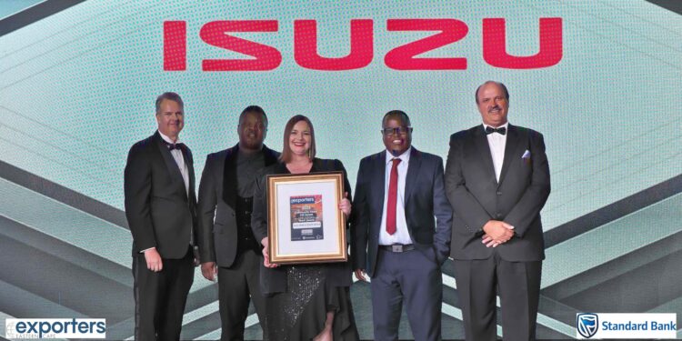 Isuzu Motors South Africa executives pose with the four merit awards received at the 2025 Exporters Eastern Cape Awards in Gqeberha.