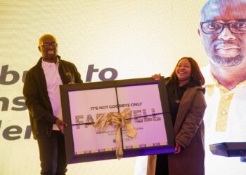 Wandile Mtshali, outgoing CEO of MTN Eswatini, celebrated by staff for his five years of leadership and contributions to the country’s digital transformation. Picture: MTN Eswatini