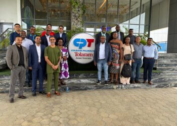 Honourable Minister of Commerce, Industry and Trade, Manqoba Khumalo, with Members of Parliament from the House of Assembly Portfolio Committee during the visit to the Lekki Free Trade Zone. Picture: Ministry of Commerce, Industry & Trade