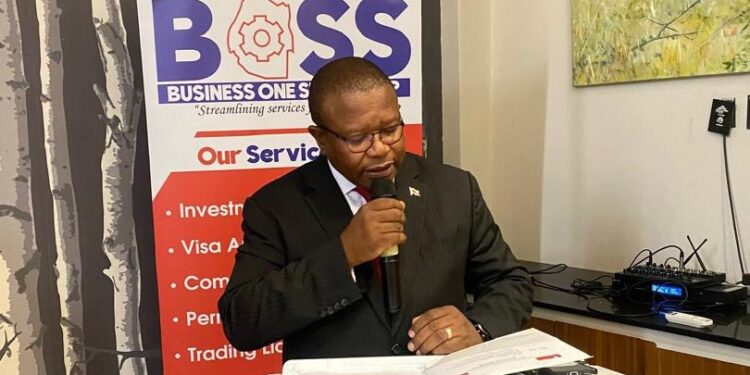 Minister of Commerce, Industry and Trade Manqoba Khumalo making remarks. (Pics, Ministry of Commerce)