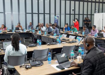 Journalists engage in discussions on inclusive instant payments during the State of Inclusive Instant Payment Systems 2025 Media Workshop at the Central Bank of Eswatini complex in Ezulwini. Photo by CBE.