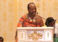 His Majesty King Mswati III delivers a sermon at the 2025 End of Year National Thanksgiving Prayer Service at Mandvulo Grand Hall, Lozitha Palace.