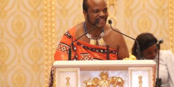 His Majesty King Mswati III delivers a sermon at the 2025 End of Year National Thanksgiving Prayer Service at Mandvulo Grand Hall, Lozitha Palace.