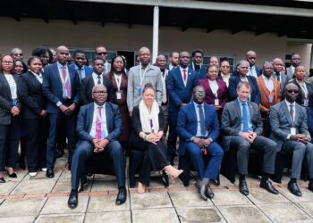 Minister of Finance Neal Rijkenberg with delegates attending the fourth SADC Anti Money Laundering and Counter Financing of Terrorism Committee Meeting held in Mbabane. Photo credit: Ministry of Finance Eswatini