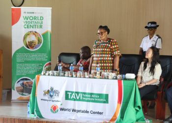 Deputy Prime Minister, Hon. Thulisile Dladla, addressing the elderly community members at the Marlkerns Research Station. Photo by TAVI